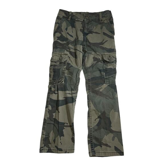 Wrangler Other - Wrangler 9RK5W7E Camo Cargo Pants Boys Size 8 R Green Camouflage Adj. Waist